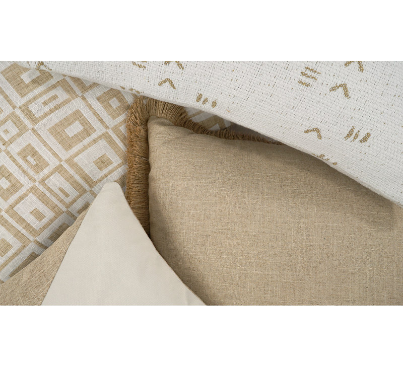 Coussin décoratif Ollie, Blanc, Rectangle H 14 po x l 24 po