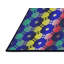Tapis géométrique tissé à la machine en laine / polyester jaune / bleu / rouge-197039759
