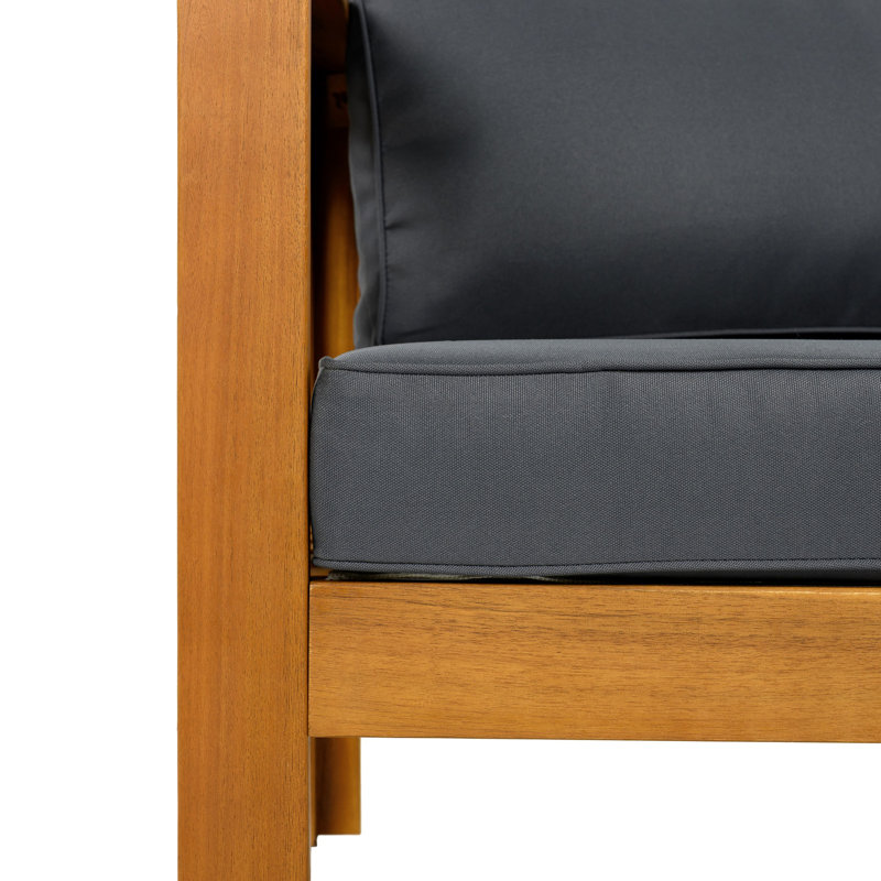 Ensemble de conversation d'extérieur 2 personnes avec coussins et table d'appoint, Gris