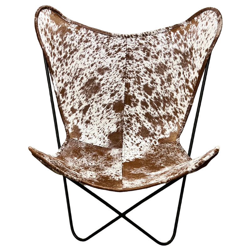 Fauteuil papillon brun sel et poivre