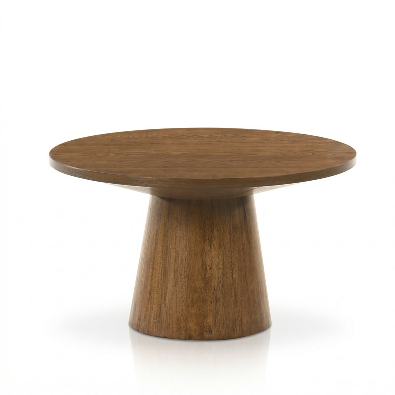 Astromeritis 29"W Round Pedestal Coffee Table, 29" W x 29" D, Brown Wood