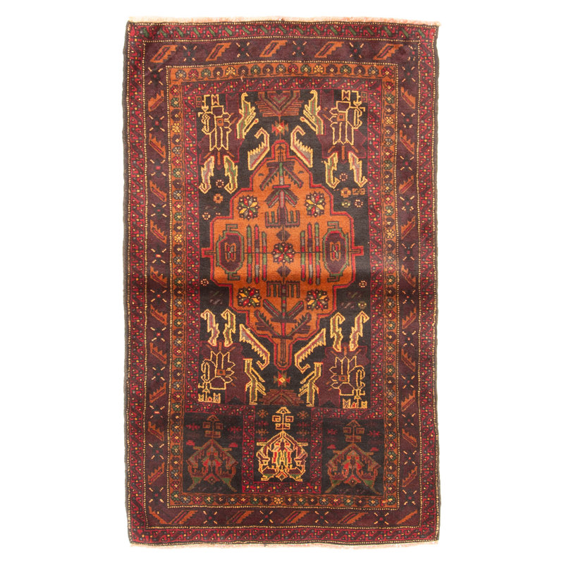Tapis brun Teimani 3 pi 0 po x 5 pi 1 po