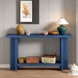 Vintage Console Table With T-leg Design And 2-tier Structure