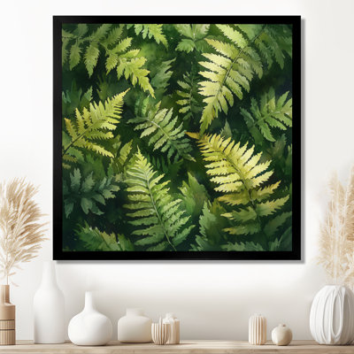 «Fern Collage Of The Forest III - Ferns», art mural sur toile