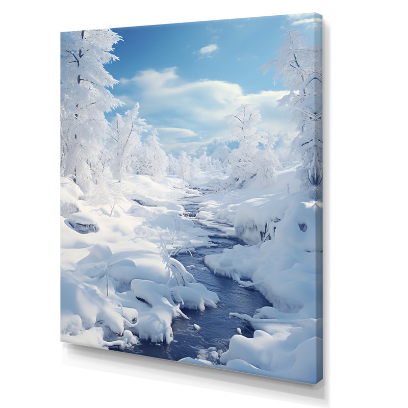 Snow River Wonderland I - impression, H 40 po x l 30 po x P 1,5 po, Toile tendue