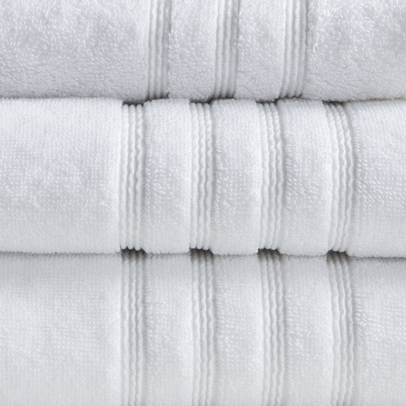 Ensemble 6 serviettes de bain antimicrobien durable, White