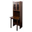 Bureau de travail convertible avec tablette de rangement et tiroir - Mobilier de bureau à domicile en noyer pliable pour une utilisation efficace