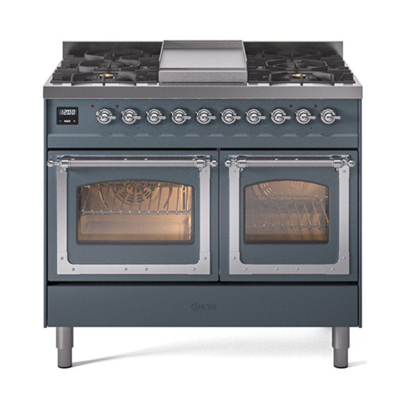 ILVE Nostalgie II Noblesse 40 in Dual Fuel Range, 46 cm H x 30 cm W, Liquid Propane