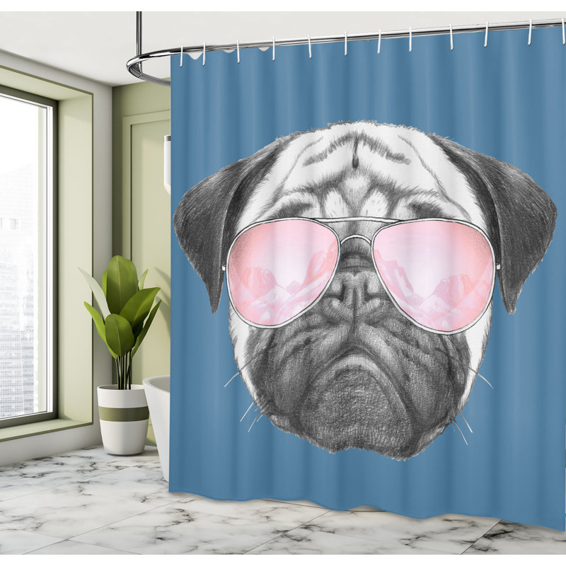 Ensemble de rideau de douche et crochets carlin, H 70 po x l 69 po, Azure pâle