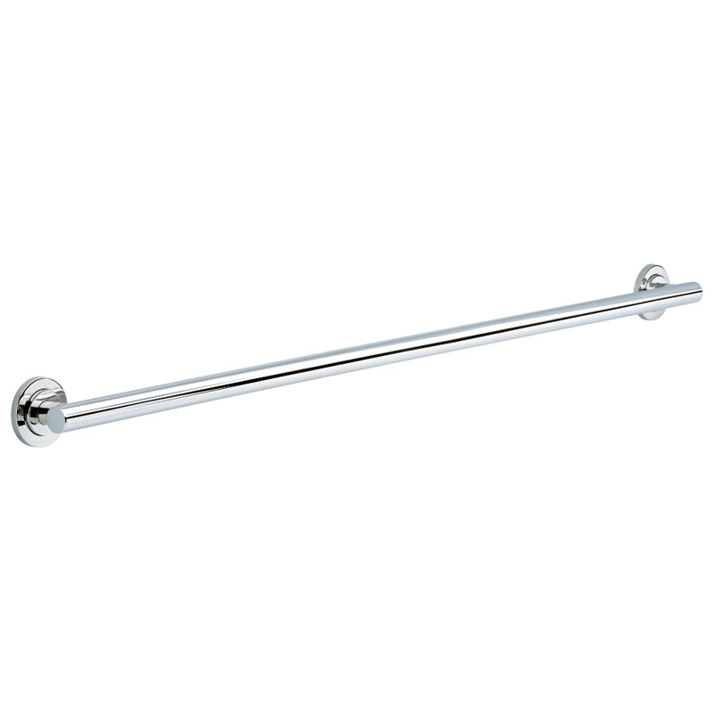 Voisin Decorative ADA Bathroom Shower Safety Grab Bar, Bright Steel, 1.25" H x 24" W