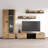 Sabala 105" Modern Entertainment Center with 16-Color LED Lighting, High Gloss Finish, Media Storage-1126089464
