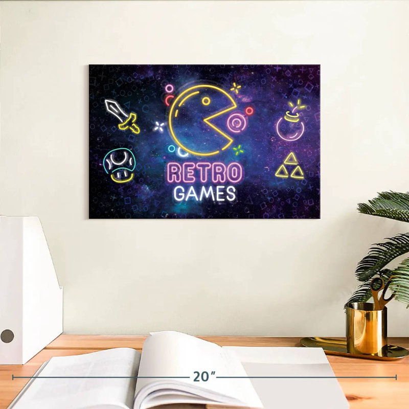 Keiraleigh Neon Retro Jeux, H 8 po x l 12 po