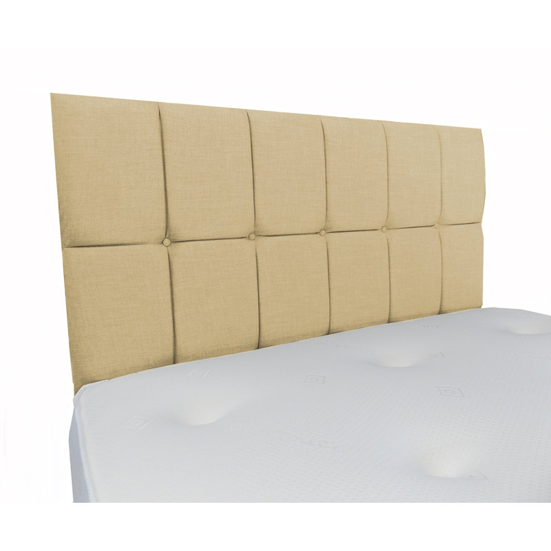 Fariz Upholstered Velvet Panel Headboard, King Size (5'), Ivory, Naples Velvet