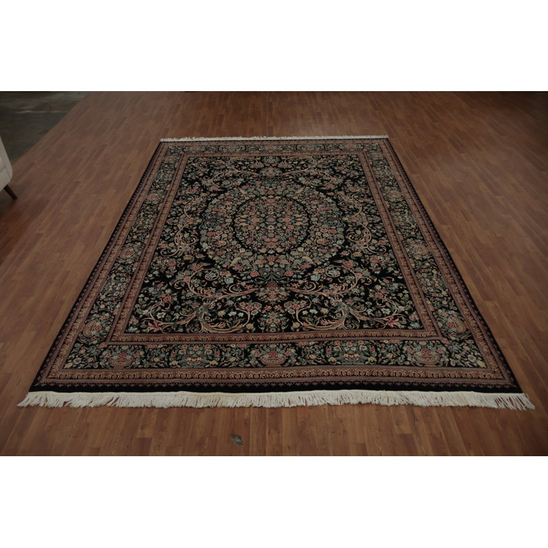 Tapis chinois Aubusson 9 x 12 à motif floral pour décoration intérieure élégante