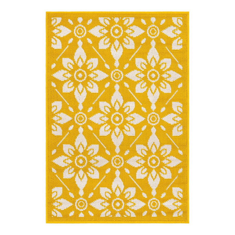 Outdoor Trellis Floral Indoor / Outdoor Rug, Rectangle 2' x 3'1"
