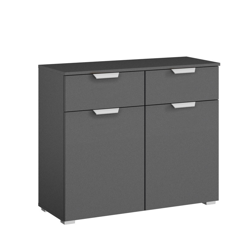 Ashlar 2 Drawer Combi Chest, Metallic grey/Metallic grey