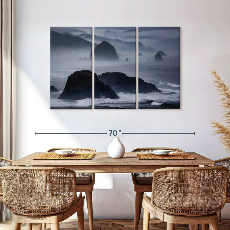 Gillard Foggy Times à Cannon Beach, côte de l'Oregon, H 36 po x l 57 po