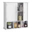 Armoire murale de salle de bain, 2 portes et tablette ajustable, armoire de rangement à suspendre au-dessus de la toilette, organisateur mural avec tablettes et cloison ouverte pour la salle de lavage de la cuisine, blanc