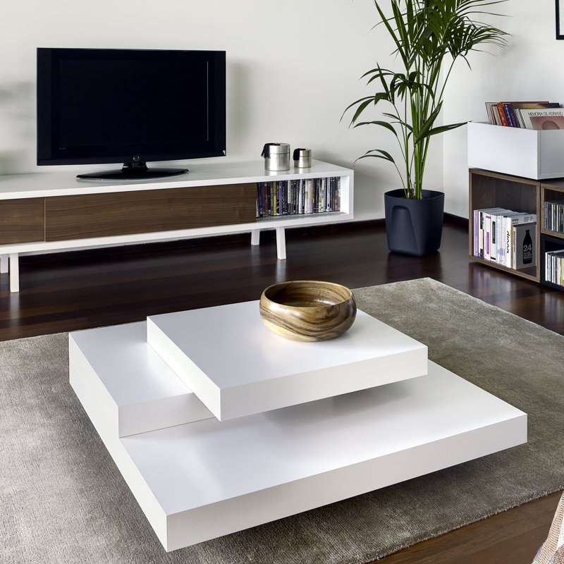 Desirre Solid Coffee Table, Matt White
