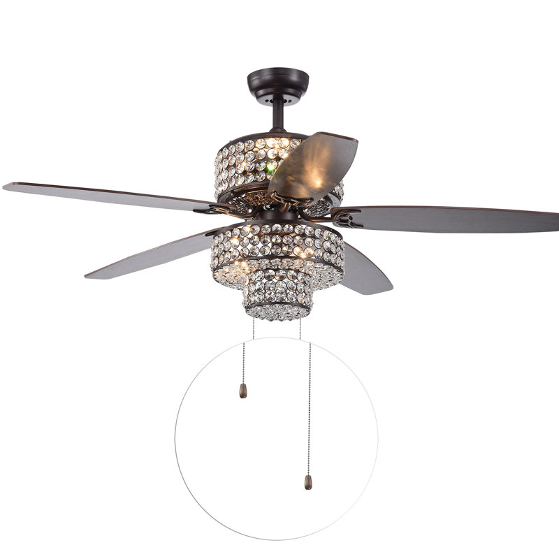 Gagnon 52'' Ceiling Fan with Light Kit, Pull Chain