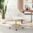Swivel Boucle Task Chair With Armrest And Gold Steel Frame