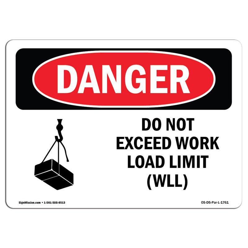 OSHA Danger Sign, 12" H x 18" W x 0.1" D