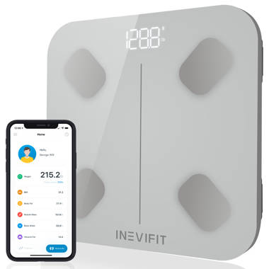 INEVIFIT Smart Body Fat Scale, Highly Accurate Bluetooth Digital, Eco-Wht