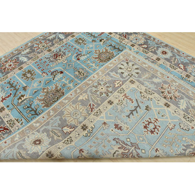 One-of-a-Kind Rectangle 8'2" X 10' New Age Wool Area Rug in Blue/Gray