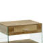 Rein Rein Table de bout rectangulaire en bois naturel et verre avec tiroir de rangement et tablette ouverte