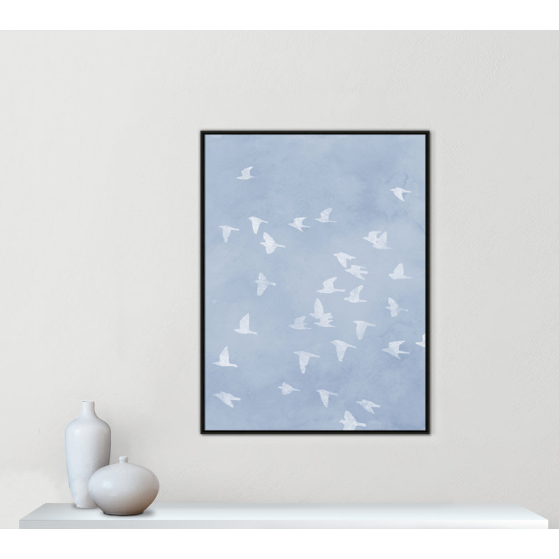 «Flying Friends» par Marcus Prime, L 37,5 po x H 49,5 po, Flottant espresso