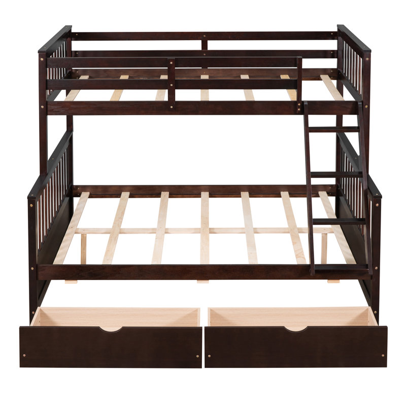 Reston Twin Over Full Convertible Bunk Bed with Storage Drawers, Espresso