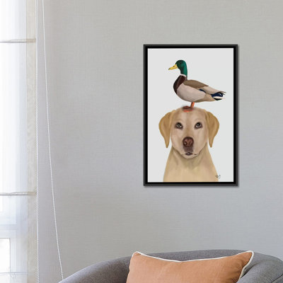 «Labrador and Duck II», impression sur toile