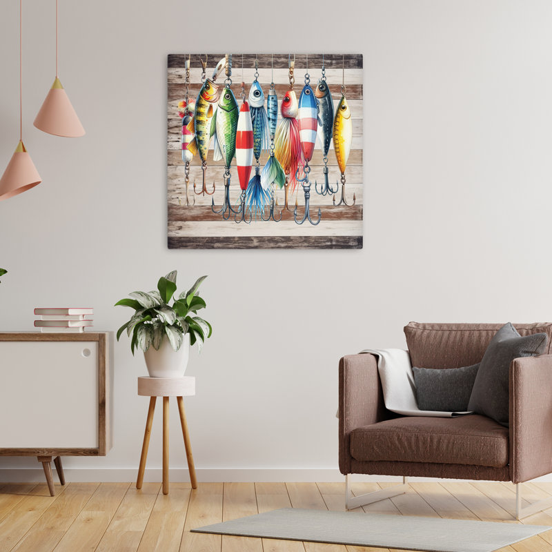 Lake Life Lures, art contemporain, H 24 po x l 24 po