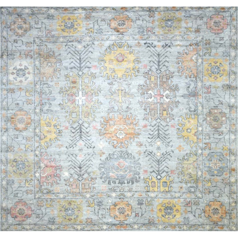 Oushak Collection, Transitional One-of-a-Kind Square 6 X 6'3" Hand Knotted Area Rug