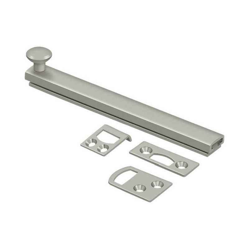 Boulon de surface 6 po Deltana 6SBCS15, vis dissimulée, nickel brossé HD, Nickel brossé, H 1,9375 po x l 6 po x P 1,5625 po