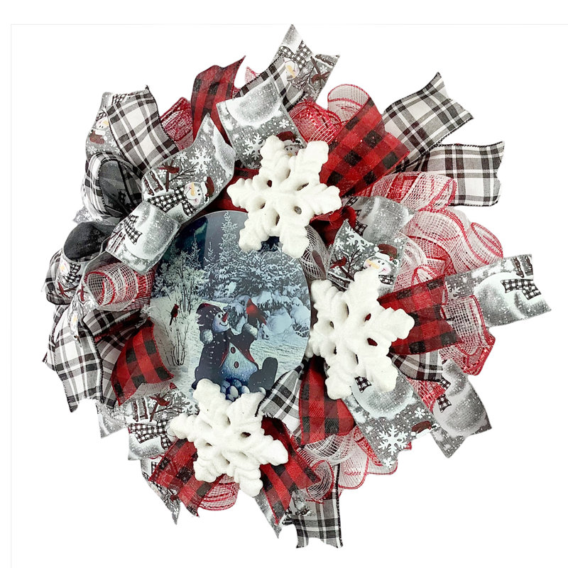 Couronne en maille 18 po Snowman
