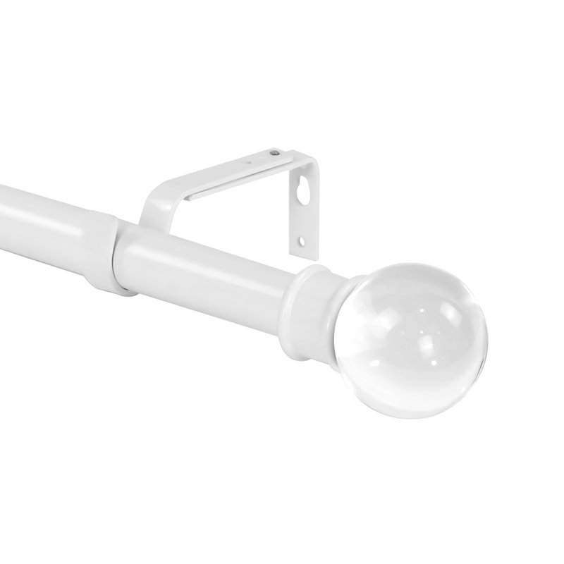 Tringle à rideaux simple Adelia, l 48 po à 84 po, Blanc lustré