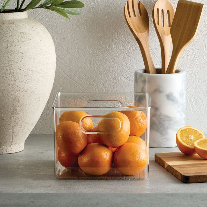 iDesign Set of 8 Fridge Storage Bin Set - Includes Bins with Handles and a Water Bottle Holder