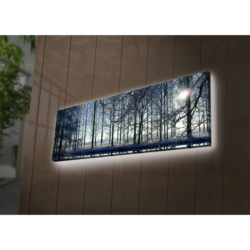 Superbe peinture sur toile lumineuse à DEL, 11,8 po x 35,4 po | Toile 100% suède avec cadre 100% bois (épaisseur: 1,2 po) | À piles (1 x 9 V, non incluse) | Parfait pour la décoration intérieure et l'ambiance