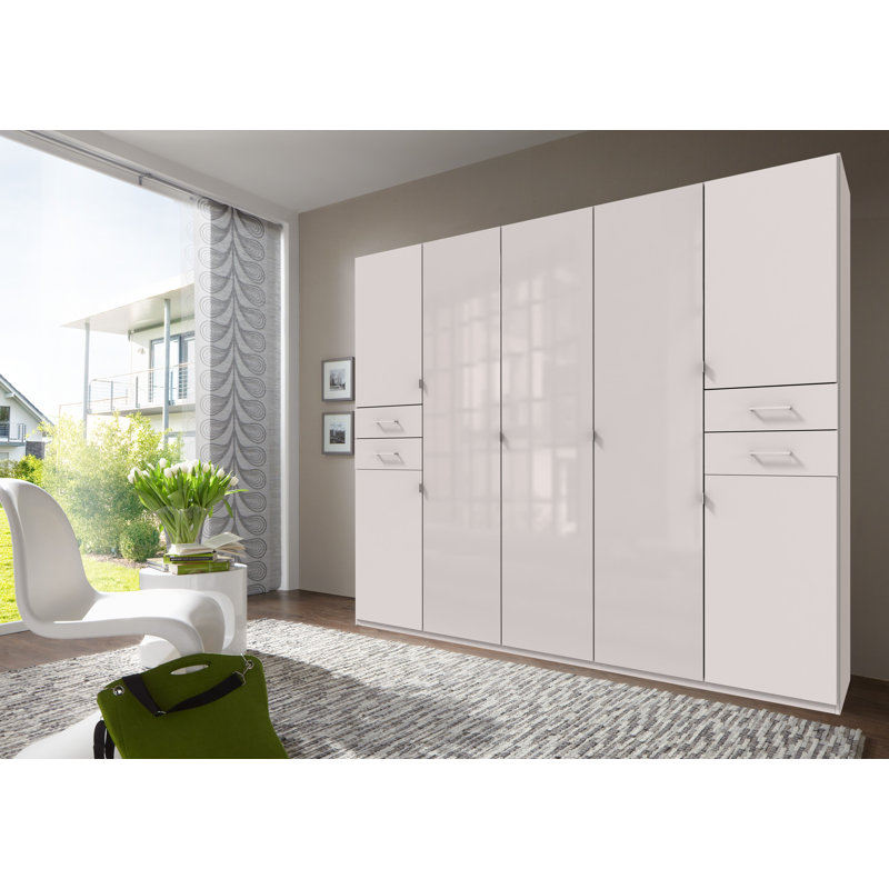 Anetria 7 Door Manufactured Wood Wardrobe, White