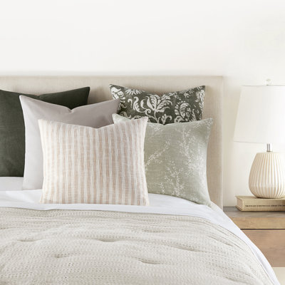 Floral Willow Cotton Square Throw Pillow (20" x 20")