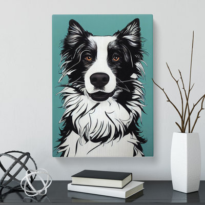 Border Collie Graffiti Art - Wrapped Canvas