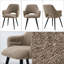 Ensemble de salle à manger moderne rembourré avec table ronde et 4 fauteuils rembourrés-1608120823