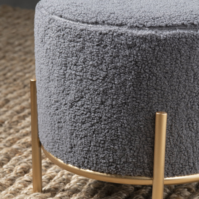 Iron Accent Stool, Gray