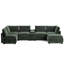 121.2" Modular U-Shaped Cloud Sectional Sofa with Movable Ottoman, Chenille Convertible Sofa Bed with Hidden Storage & USB Ports & Cup Holders & Bluetooth Speaker for Living Room, Apartments , Green-315583795