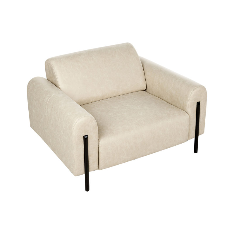 Danery Faux Leather Armchair, Beige