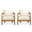 Duo de fauteuils club d'extérieur - Bois et eau - Housses de coussin pour plus de confort 2 pièces avec détails de corde de style moderne Mid-Century