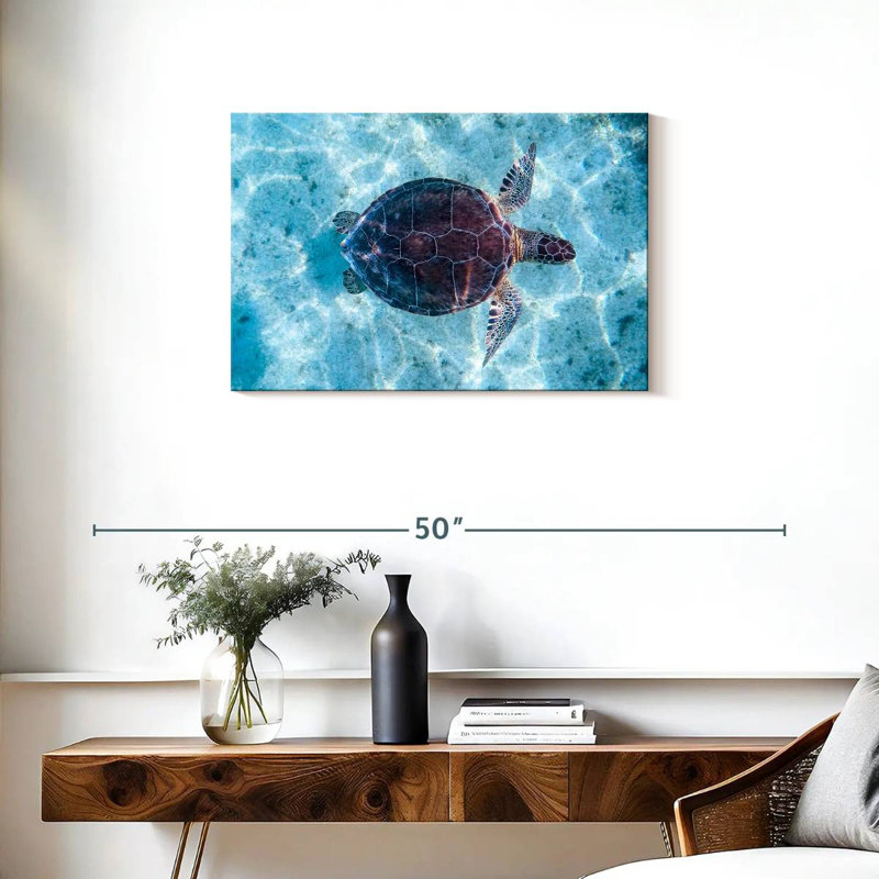 Brampt Turtle Swimming, 20" H x 30" W