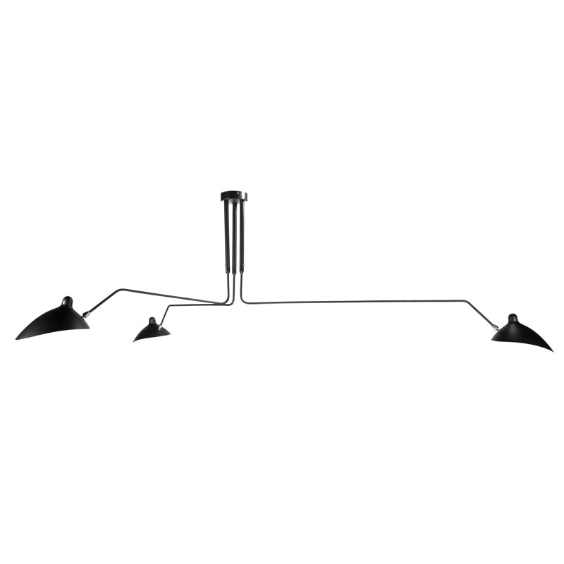 Plafonnier encastré 3 lumières Modern, Noir