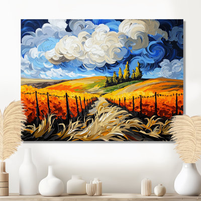 Shimmering Embrace Of Vineyard I - paysages, impression sur métal